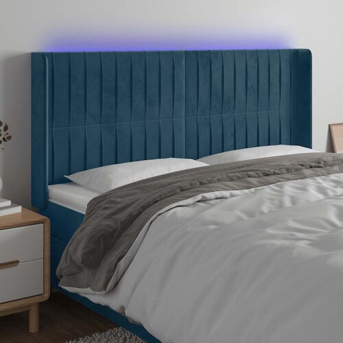  LED uzglavlje tamnoplavo 183 x 16 x 118/128 cm od tkanine Cijene