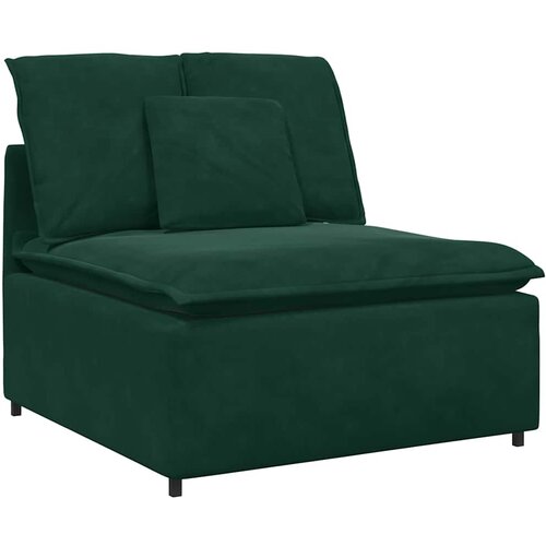  Modularni Sofa Centralni Modul s Jastucima Tamnozeleni 100 cm Slike