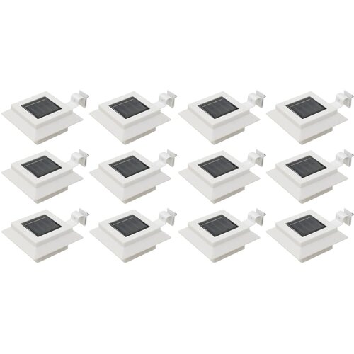  Vanjske solarne svjetiljke 12 kom LED četvrtaste 12 cm bijele Cijene