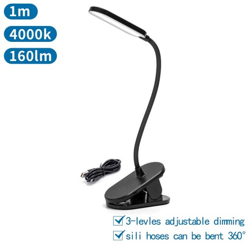 Aigostar LED prigu&amp;scaron;iva punjiva stona lampa sa klipom LED/2,5W/5V crna Slike