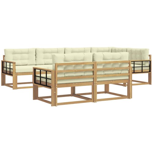 vidaXL Zunanja garnitura za sedenje 6 pcs Bela in krem Poliester, (5000281618) Cene