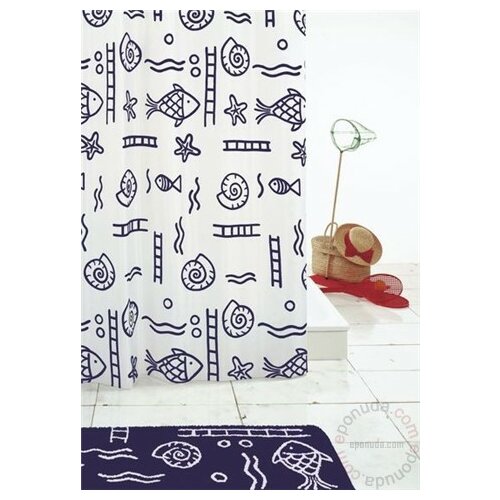 Ridder neptun Blue tekstilna zavesa za kupatilo 180x200 (RI 46313) Slike