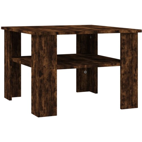 Maison Chic Klubska mizica - kavna mizica - Nizka mizica dimljeni hrast 60x60x42 cm inženirski les, (21754308) Cene