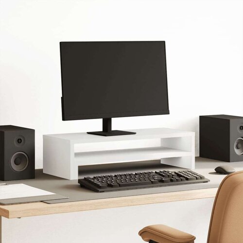 VidaXL Stalak za monitor bijeli 54 x 22 x 15 cm od konstruiranog drva Slike