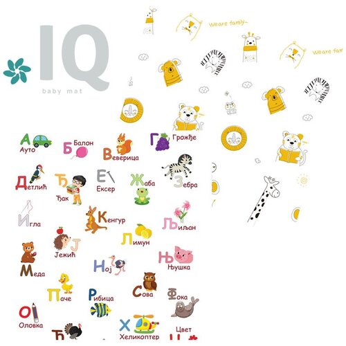 IQ baby mat IQ sklopiva podloga sa dva lica Azbuka + Rođendan 180x200x1 cm Cene