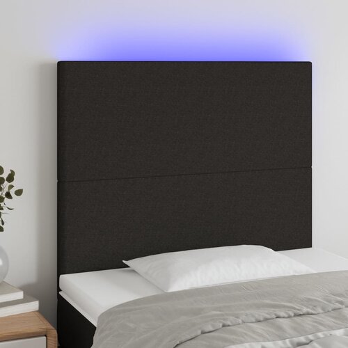  LED uzglavlje crno 100x5x118/128 cm od tkanine Cijene