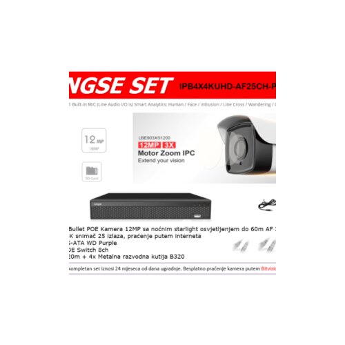 Longse IP SET IPB4X4KUHD-AF25CH-POE-12MP Cijene
