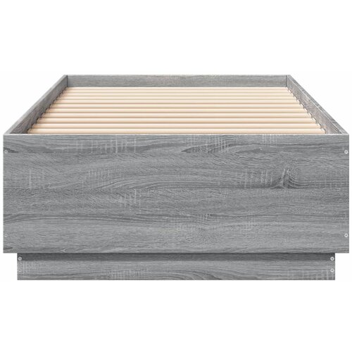  Okvir za krevet s LED svjetlima boja hrasta 90 x 200 cm drveni Slike