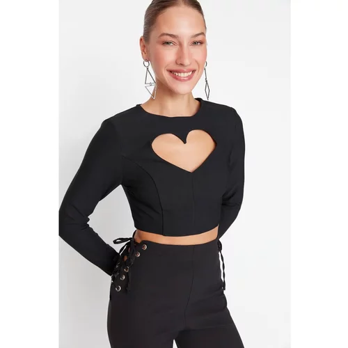 Trendyol Black Heart Cut Out Detailed Blouse
