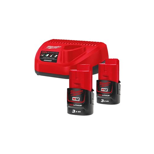 Milwaukee set - punjač + 2 baterije 12V/3Ah M12 NRG-302 4933451902 Slike