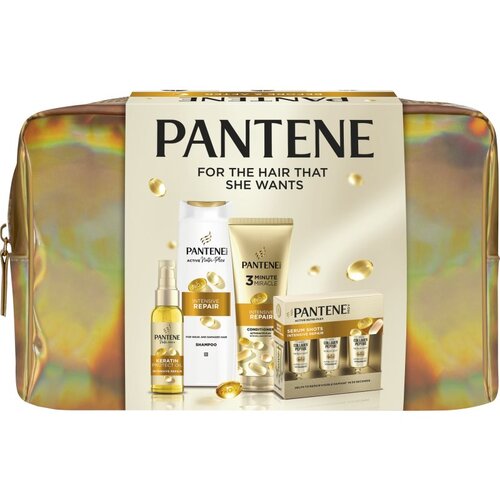Pantene Pro-V Active Nutri Plex Golden Bag darilni set za po&amp;scaron;kodovane lase Slike