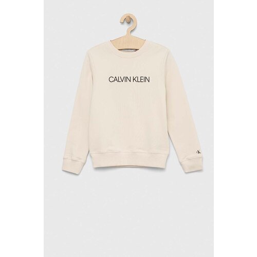 Calvin Klein Jeans Otro&amp;scaron;ka bombažna mikica bež barva Slike