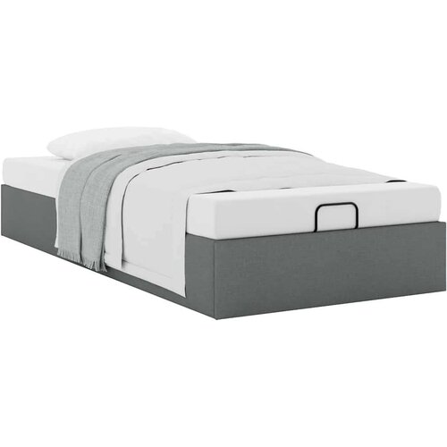 VidaXL okvir za krevet bez madraca tamnosivi 90x200 cm od tkanine Slike