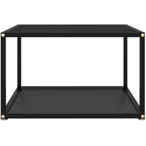 Maison Chic Klubska mizica - kavna mizica - Nizka mizica črna 60x60x35 cm kaljeno steklo, (21754896) Slike