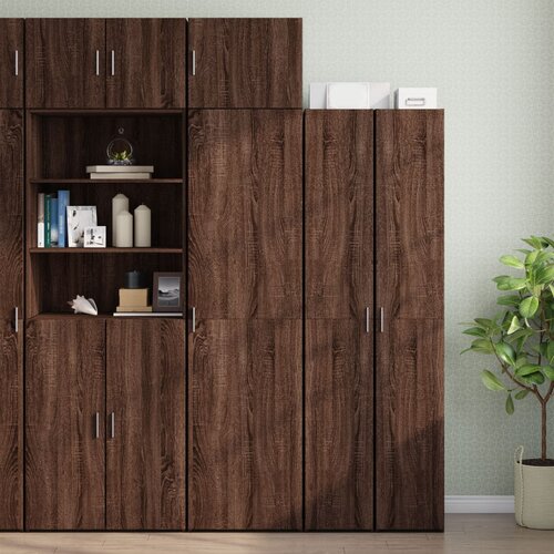 VidaXL Ozka omara za shranjevanje rjavi hrast 50x42,5x225 cm inž. les Slike