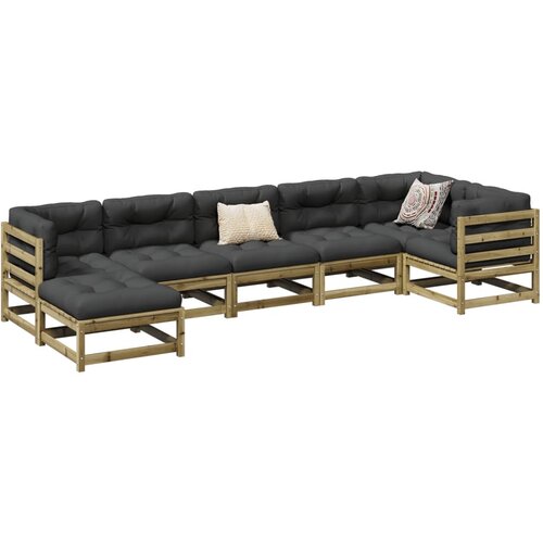 vidaXL 7-dijelni set vrtnih sofa od impregnirane borovine s jastucima Cijene