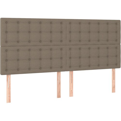  LED uzglavlje smeđesivo 180x5x118/128 cm od tkanine Slike