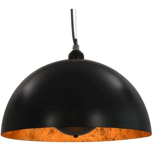 Stropne svjetiljke 2 kom crno-zlatne polukuglaste 40 cm E27 Slike
