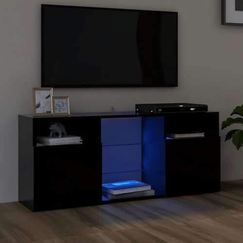 VidaXL TV ormarić s LED svjetlima crni 120 x 30 x 50 cm Slike