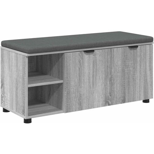  Klupa za hodnik s jastukom Sivi Sonoma 100 x 38 x 46 cm Slike