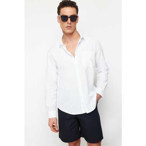 Trendyol White Regular Fit 100% Cotton Shirt Cene