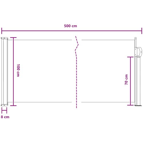  Retraktabilna bočna tende Pijesak 500 x 100 cm Poliester Slike