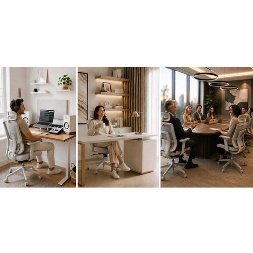 Sofotel Talin 2493 ergonomska uredska stolica s naslonom za glavu &amp;ndash; siva Slike