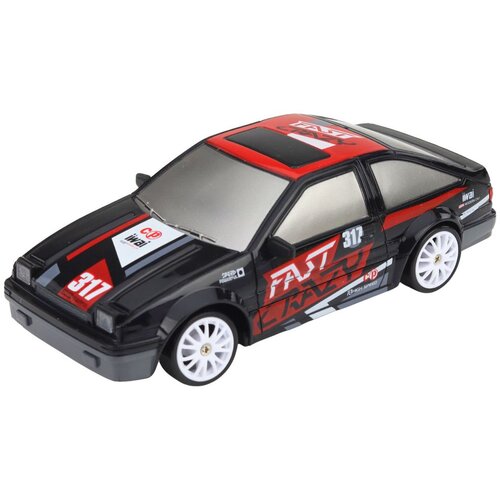 Rc Coupe Drift Car na daljinsko upravljanje s izmjenjivim kotačima Crni 1:24 Slike