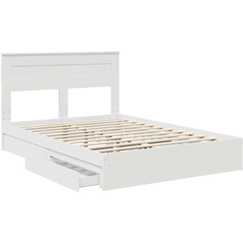  Krevet s od storage Bijelo 140 x 200 cm Konstruirano drvo Slike