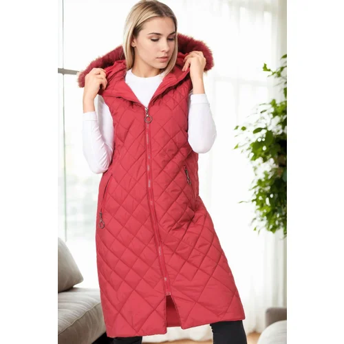 Dewberry Z6718 WOMEN'S VEST-BURGUNDY-1