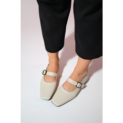 LuviShoes BLUFF Women&amp;#039;s Beige Skin Flat Toe Flat Shoes Slike