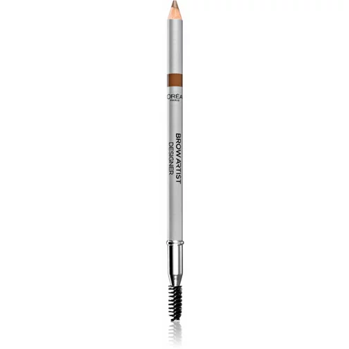 L´Oréal Paris Brow Artist Designer svinčnik za obrvi s čopičem 0,2 g odtenek 302 Light Brunette