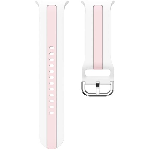 INF Združljiv z Samsung Watch 8 & Watch 8 Classic silikonski pa&scaron;ček z navpičnimi črtami White+pink, (5000075715) Cene