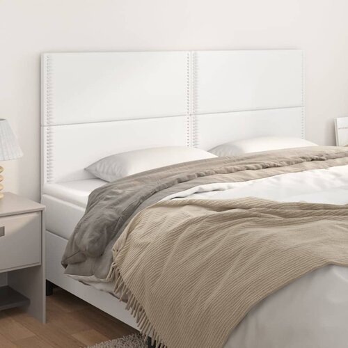 vidaXL Posteljno vzglavje 4 kosa bel 100x5x78/88 cm umetno usnje Cene