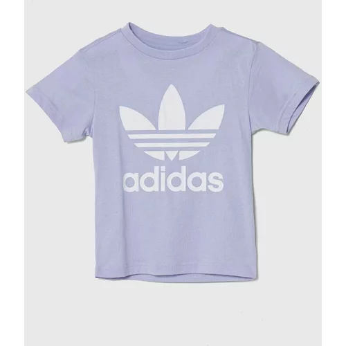Adidas Otroška bombažna kratka majica vijolična barva