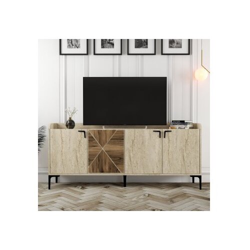 Hanah home komoda venedik walnut travertine Slike