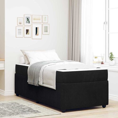 vidaXL Okvir kreveta s madracem Ostalo Crna 100 x 200 cm Baršun Cene