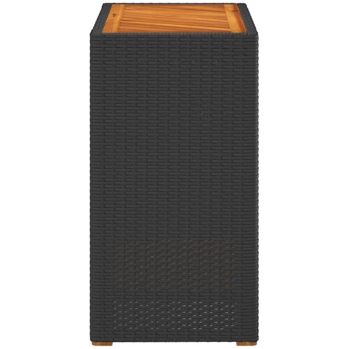  Vrtni bočni stolić s drvenom pločom crni 60x40x75 cm poliratan Slike