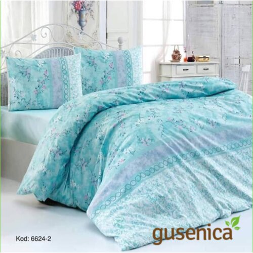  posteljina za bračni krevet svetlo plava cvetna Cene