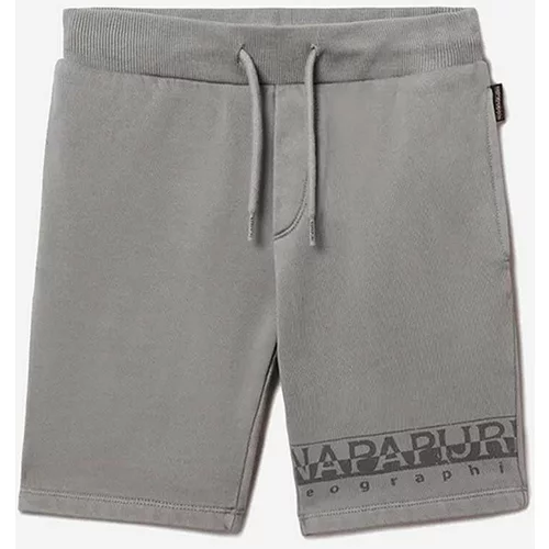 Napapijri Dječje pamučne kratke hlače N-Saleina boja: siva, s tiskom