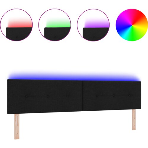 VidaXL led uzglavlje s button utupljeno crno 100 cm tkanina Slike