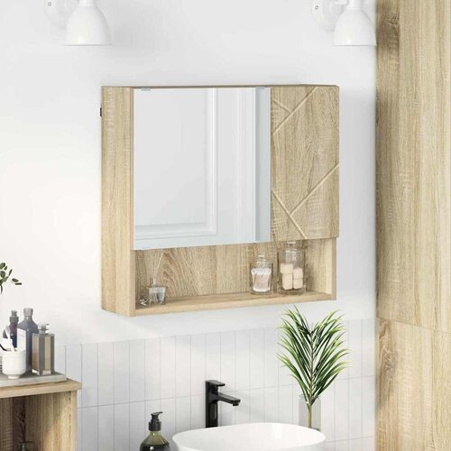  Ogledalo ormar Sonoma hrast 59 x 17 x 55 cm Konstruirano drvo Slike