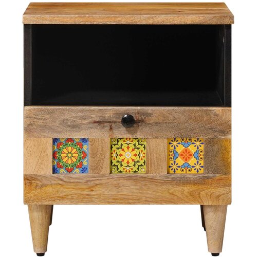  Noćni ormar 2 kom. Prirodna 40 x 33 x 46 cm Čvrsto drvo manga Slike