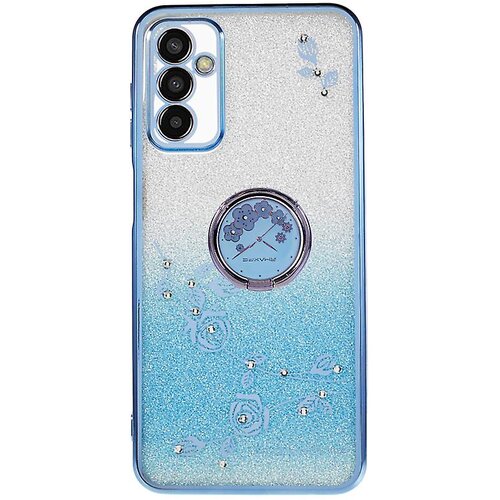 INORCO Za Samsung Galaxy M13 4G/F23 5G/M23 5G Glitter Gradient TPU ovitek za telefon Dekorativni ovitek s cvetličnimi kamenčki s stojalom za prstan, (22035058) Cene