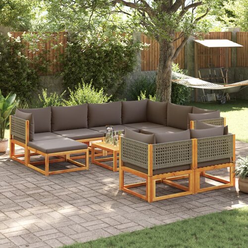 vidaXL 10-dijelna set vrtnih sofa s jastucima masivno bagremovo drvo Cene