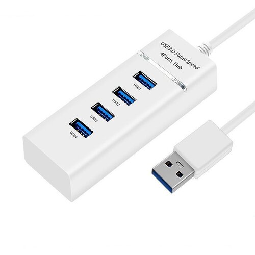 INF USB 3.0 Hub s LED indikatorjem in stikalom za vklop, 4-Portni High-Speed White, (5000129846) Cene