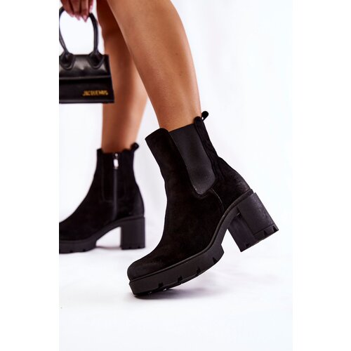 Boto Women's Suede Boots On The Platform Black Martine Cene