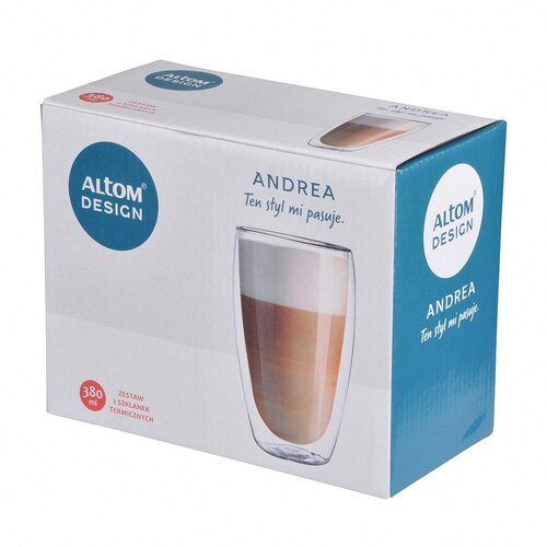 Altom design Andrea Ča&amp;scaron;e s Dvostrukim Stijenkama i Termo Dnom, 380 ml (Set od 2 Ča&amp;scaron;e) Slike