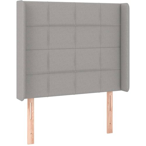 Maison Chic vzglavna omarica - nočna omarica - posteljna omarica z u&scaron;esi svetlo sivo 83x16x118/128 cm blago, (21713400) Cene