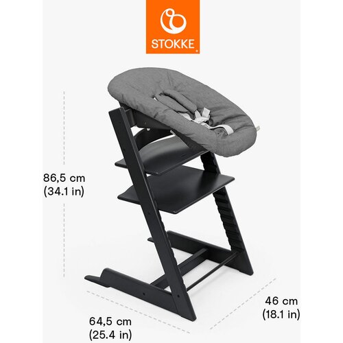 Stokke stol za hranjenje Tripp Trapp set 3v1 black/anthracite 685800- lezalka Slike